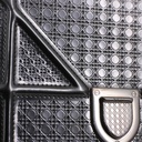 Christian Dior Metallic Patent Micro-Cannage Diorama Wallet on Chain Silver