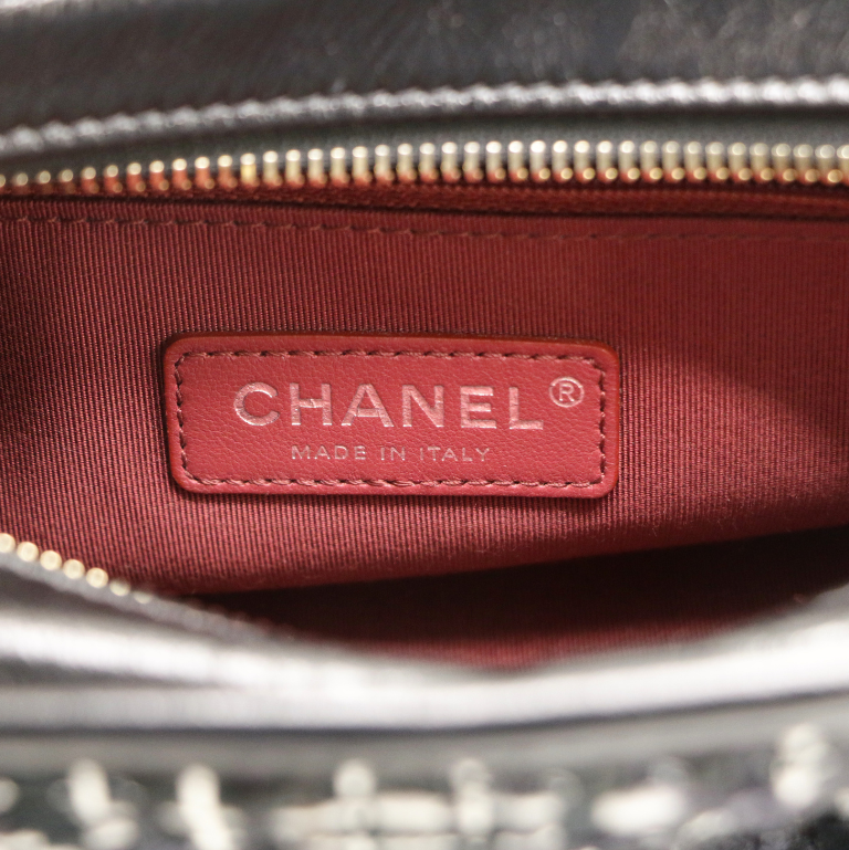 Chanel Gabrielle Small Hobo Bag White&Black Tweed and Leather