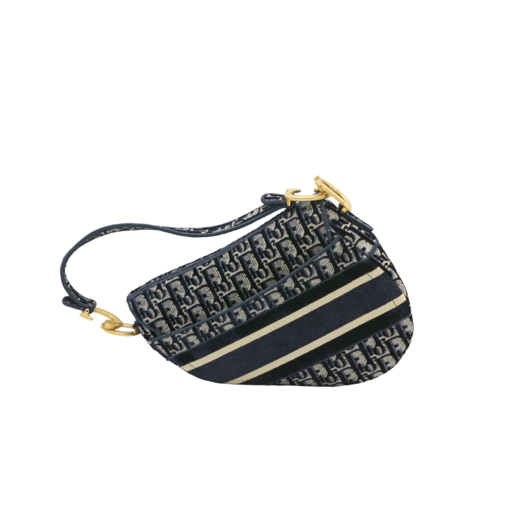 Christian Dior Oblique Jacquard Oblique Saddle Blue