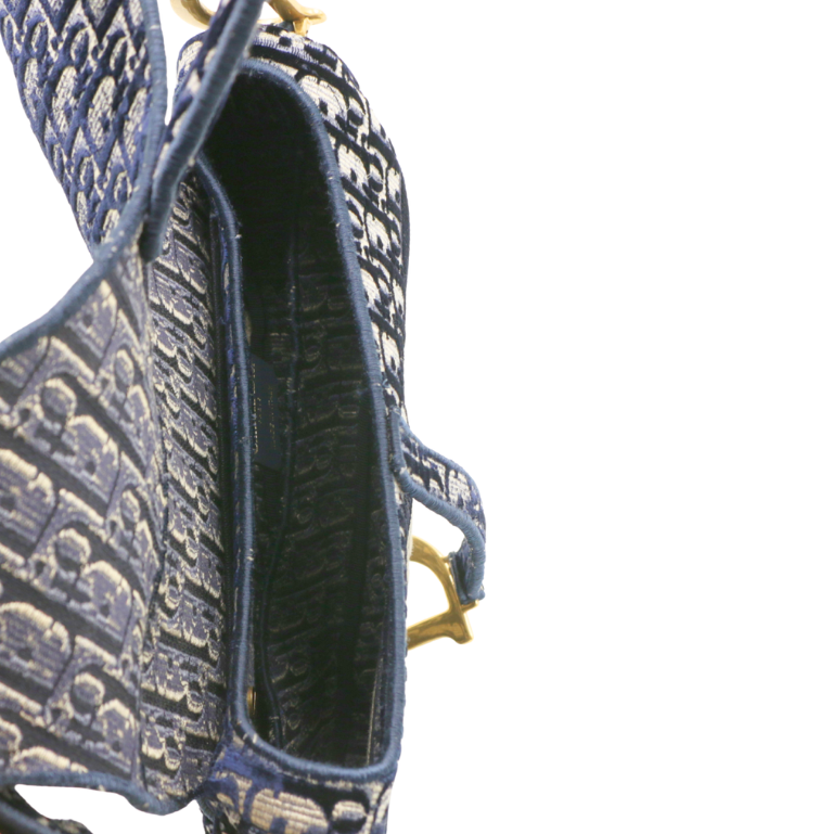 Christian Dior Oblique Jacquard Oblique Saddle Blue