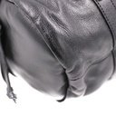 Gucci Black Leather Duffle Bag with Web Strap 725701