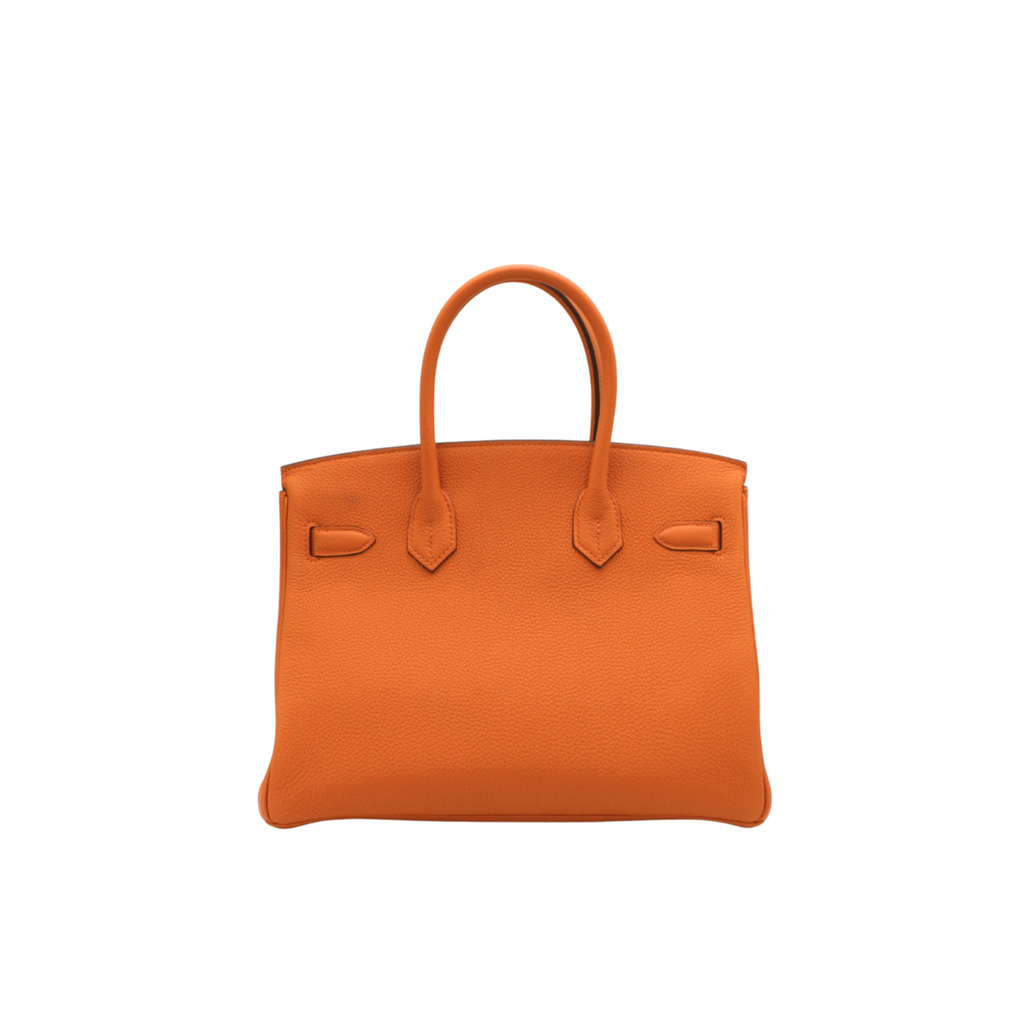 Hermes Birkin 30 Orange Togo Leather Silver Hardware Lock&Key 2024