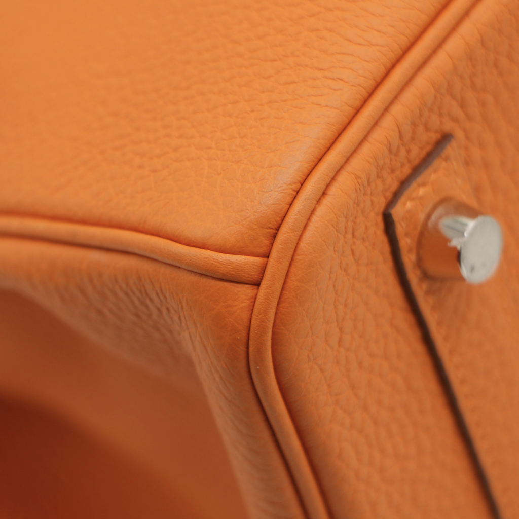 Hermes Birkin 30 Orange Togo Leather Silver Hardware Lock&Key 2024