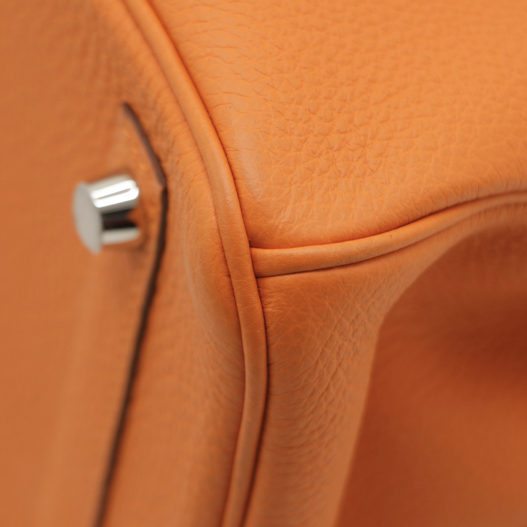 Hermes Birkin 30 Orange Togo Leather Silver Hardware Lock&Key 2024
