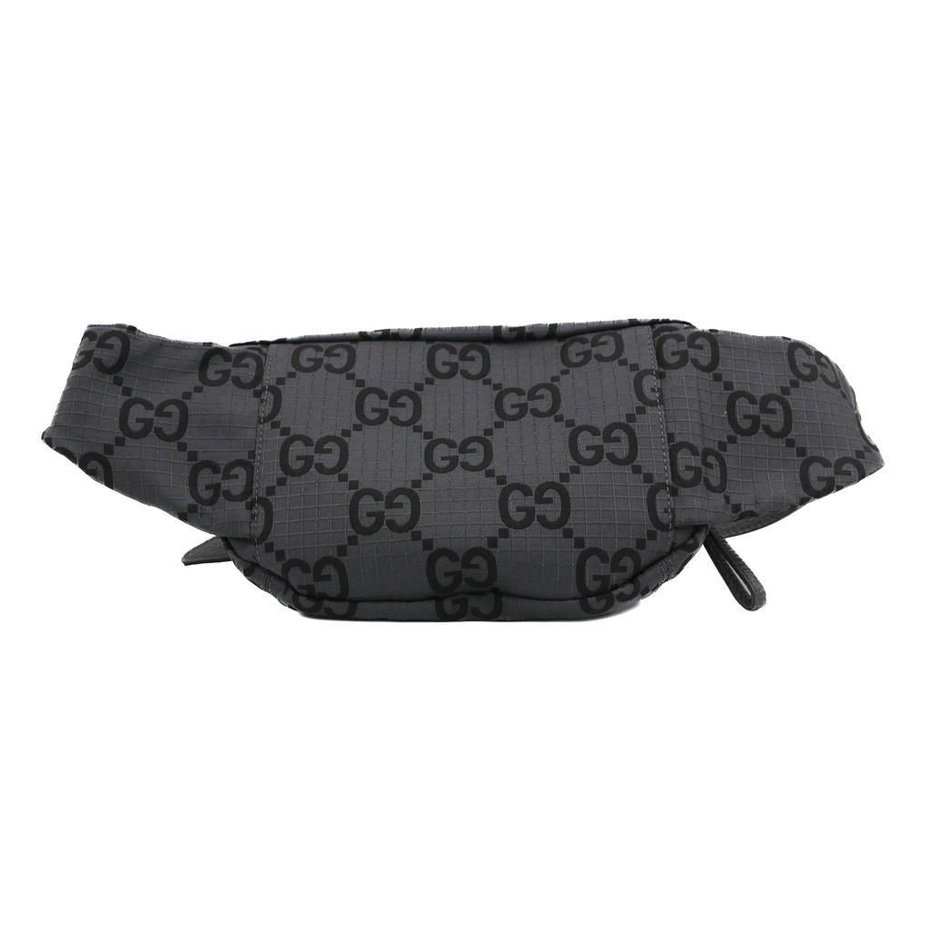 Gucci GG Logo Gray/Black Nylon Belt Bag 767934