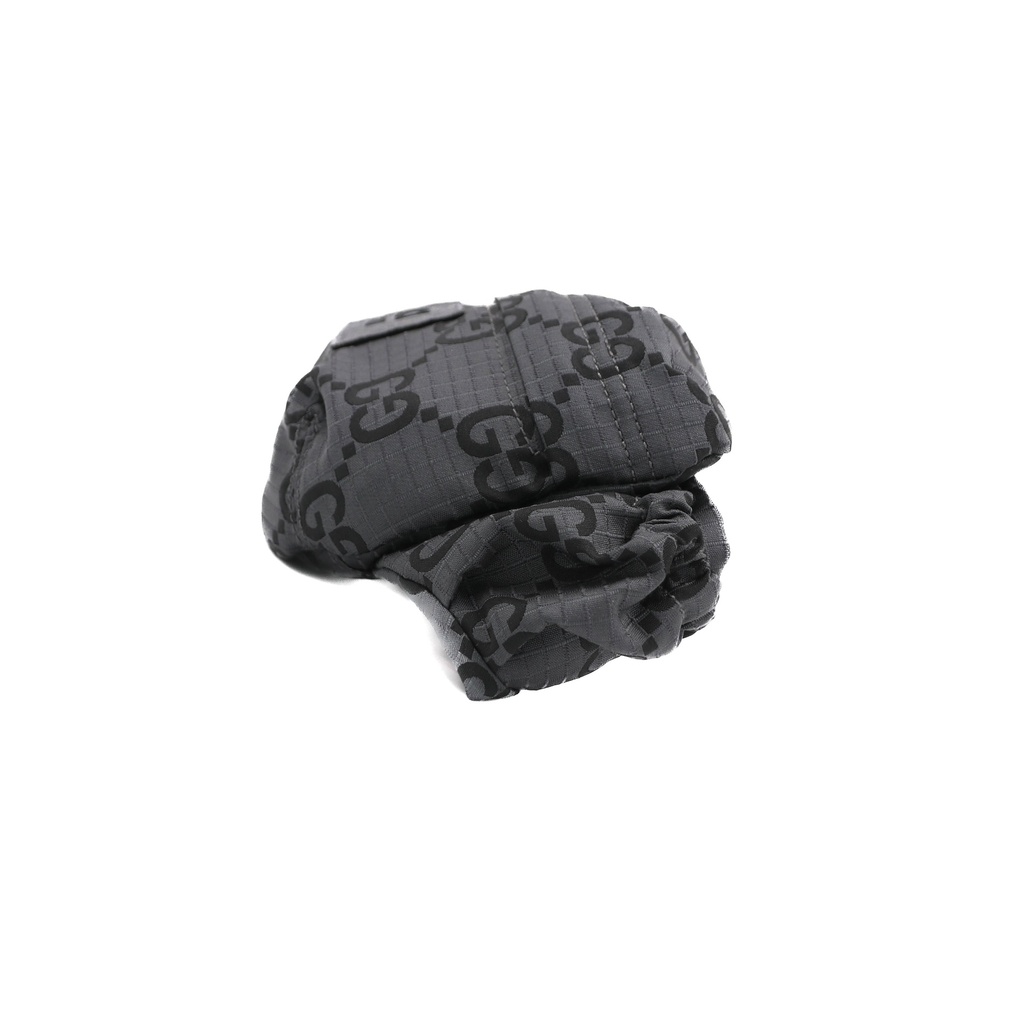 Gucci GG Logo Gray/Black Nylon Belt Bag 767934