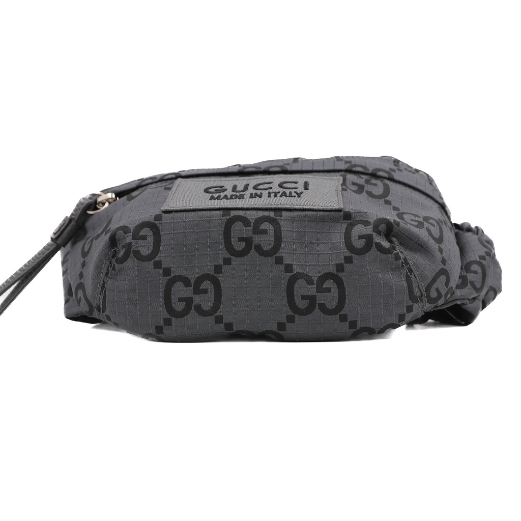 Gucci GG Logo Gray/Black Nylon Belt Bag 767934