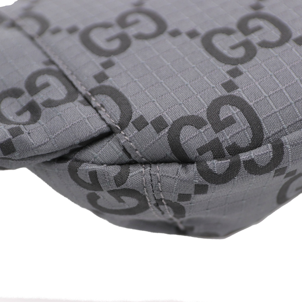 Gucci GG Logo Gray/Black Nylon Belt Bag 767934