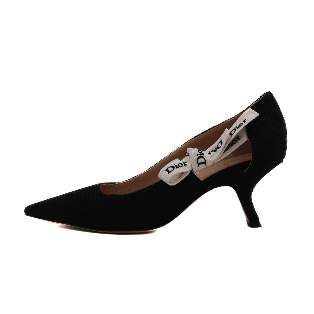 Christian Dior J'Adior Closed Pumps Black Technical Fabric Size 36 1/2