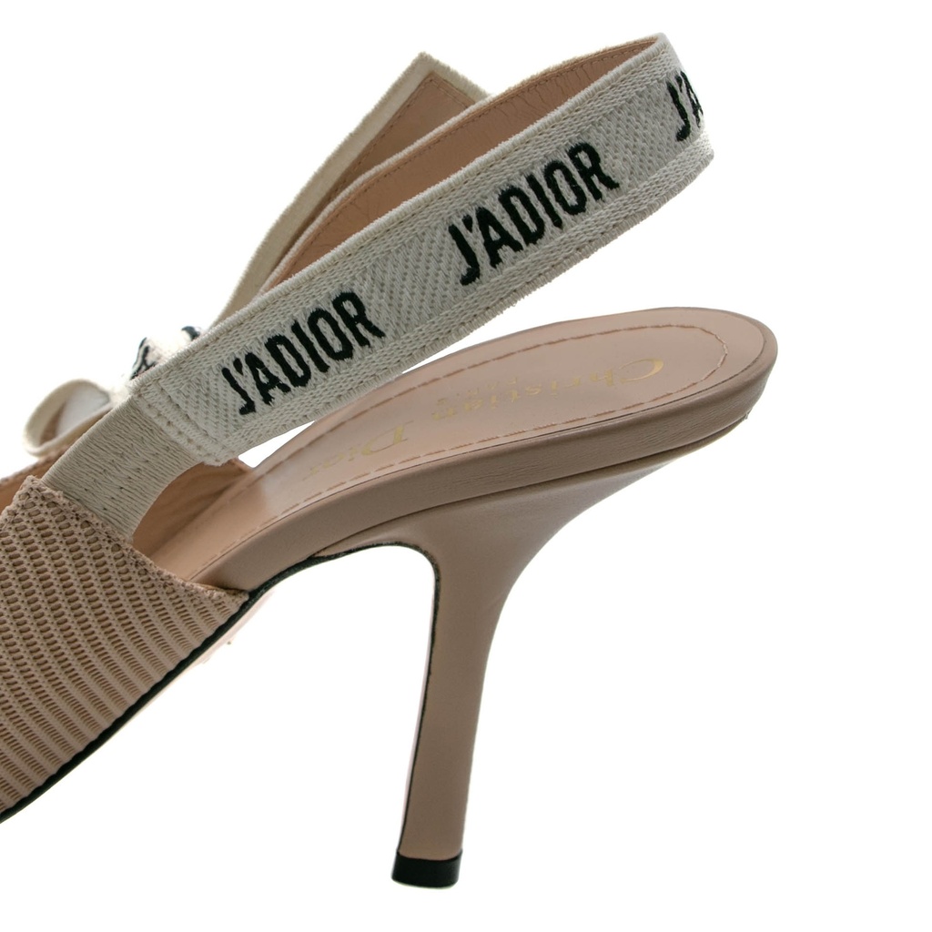 Christian Dior J'Adior Slingback Pump Beige Technical Fabric In Size 37