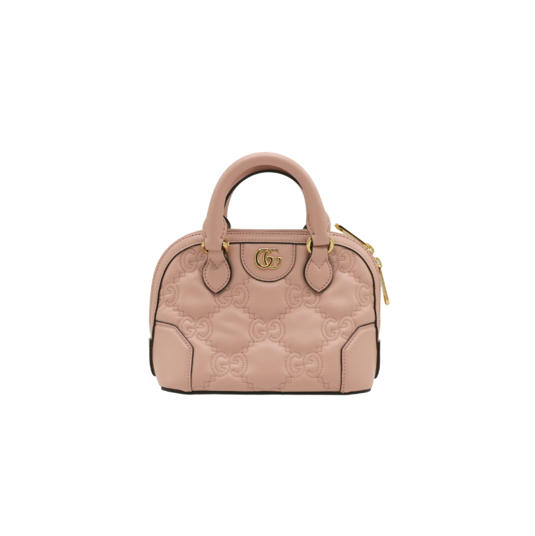Gucci GG Matelasse Leather Controller Boston Small Pink Bag 