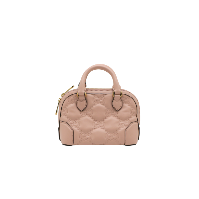 Gucci GG Matelasse Leather Controller Boston Small Pink Bag 