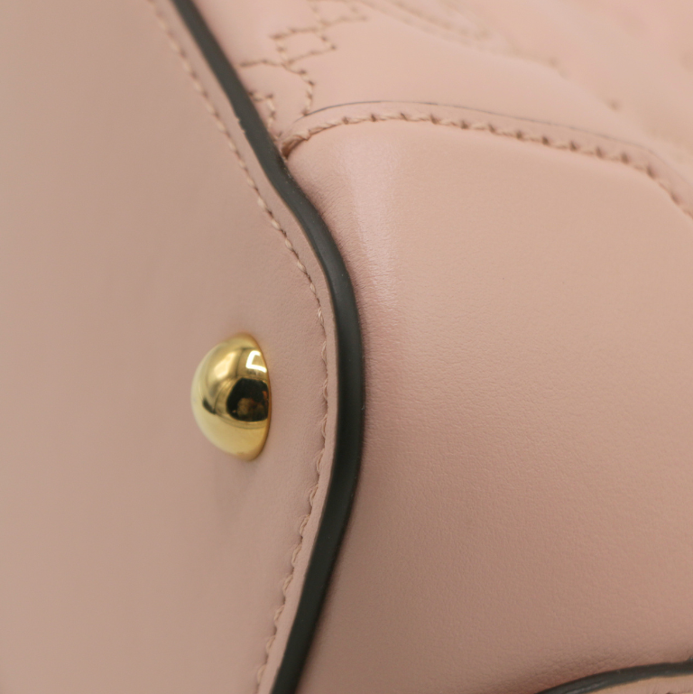 Gucci GG Matelasse Leather Controller Boston Small Pink Bag 