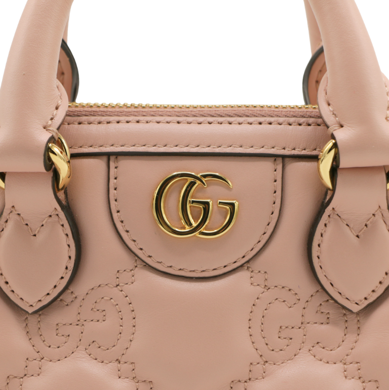 Gucci GG Matelasse Leather Controller Boston Small Pink Bag 