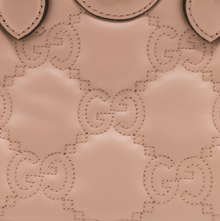 Gucci GG Matelasse Leather Controller Boston Small Pink Bag 