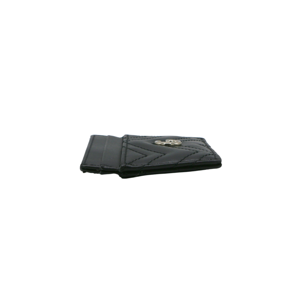 Gucci GG Matelasse Chevron Marmont Card Case Black 443127
