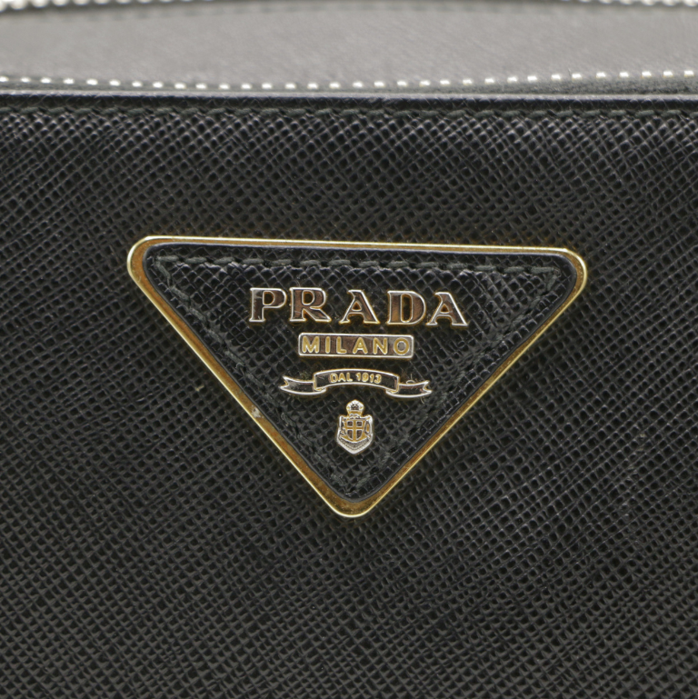Prada Brique Black Safiano leather