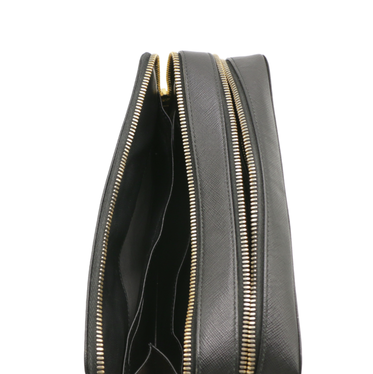 Prada Brique Black Safiano leather