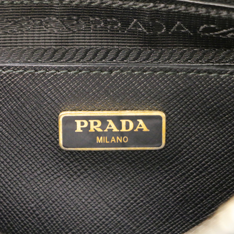 Prada Brique Black Safiano leather