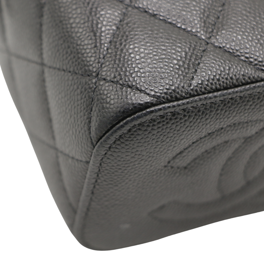 Chanel Small Vanity Case in Quilted Caviar in Black
