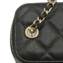 Chanel Small Vanity Case in Quilted Caviar in Black
