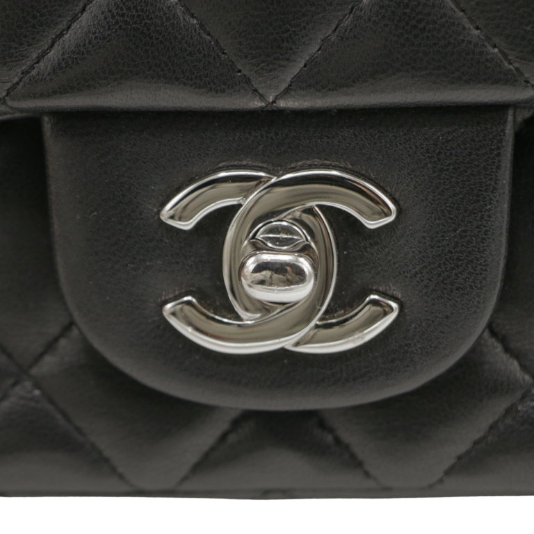 Chanel Lambskin Classic Single Flap Mini Bag Black 