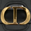 Christian Dior 30 Montaigne Heeled Slide Black Calfskin Size 38