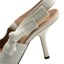 Christian Dior J'Adior Slingback Pump Sandal White Resin Pearls Size 36