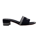 Christian Dior Dway Heeled Slide Blue and White In Size 36