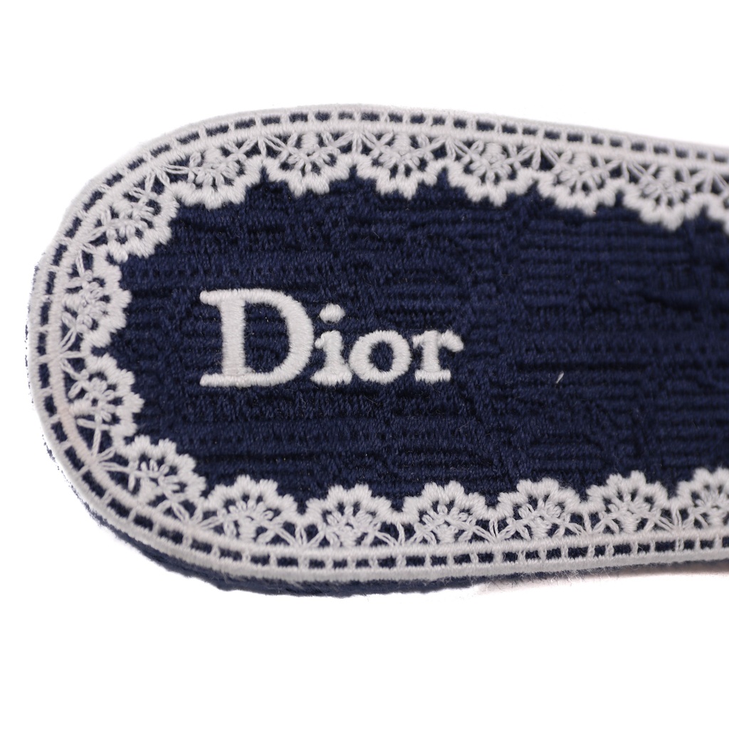 Christian Dior Dway Heeled Slide Blue and White In Size 36