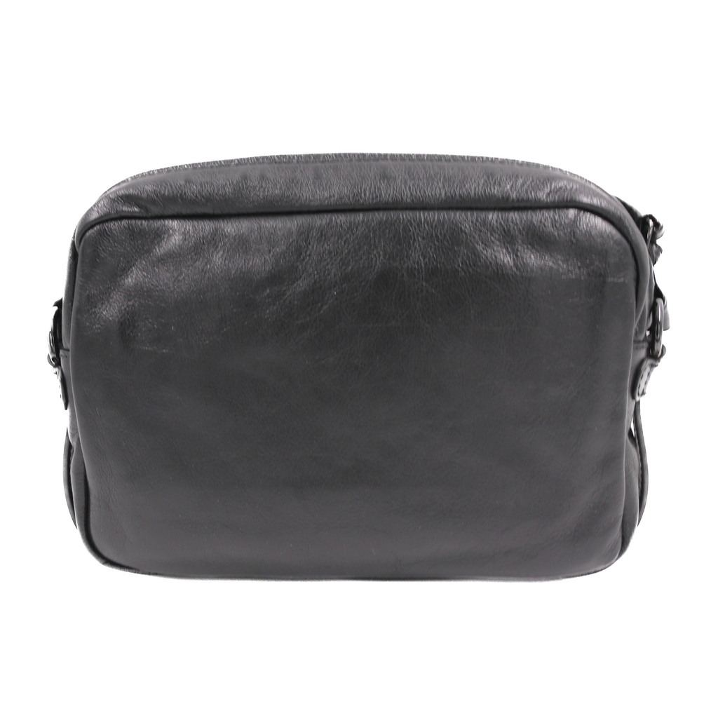 Gucci Double G Leather Messenger Bag Black 725696