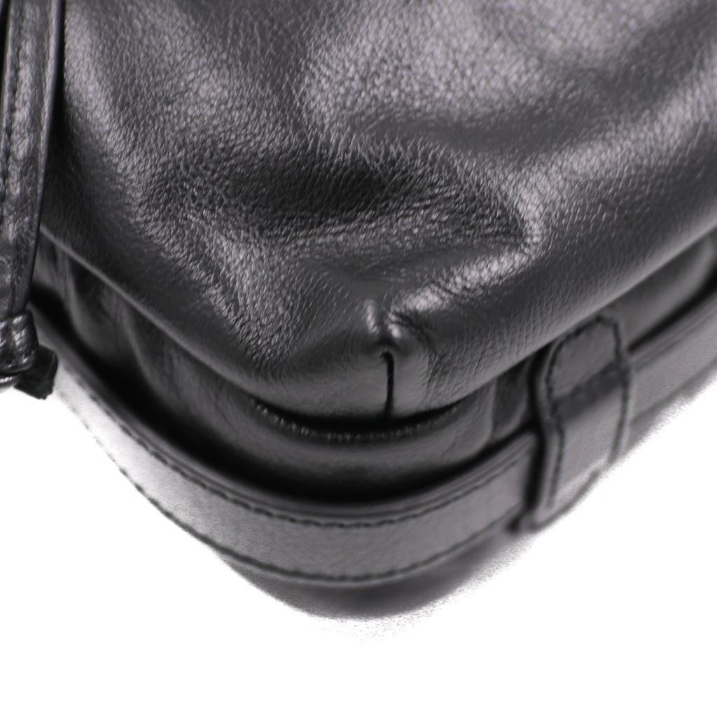 Gucci Double G Leather Messenger Bag Black 725696