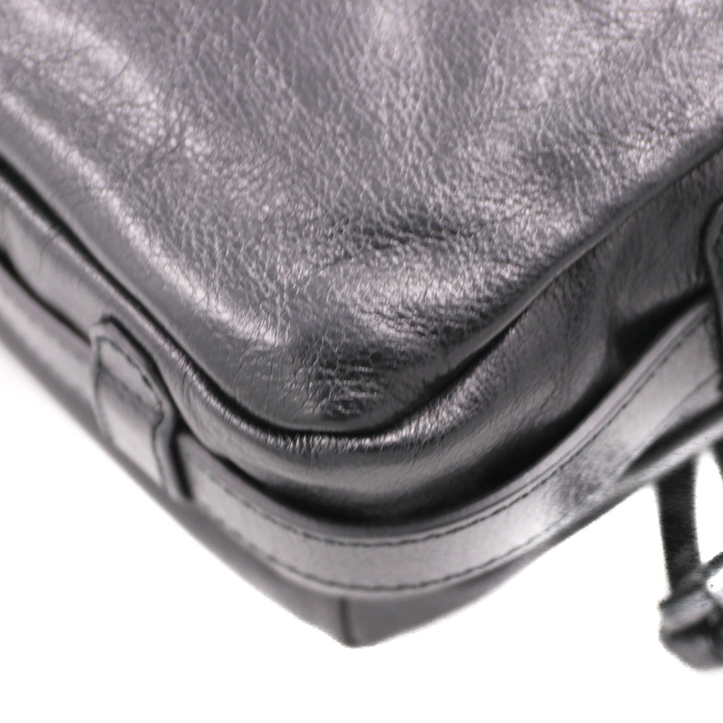 Gucci Double G Leather Messenger Bag Black 725696