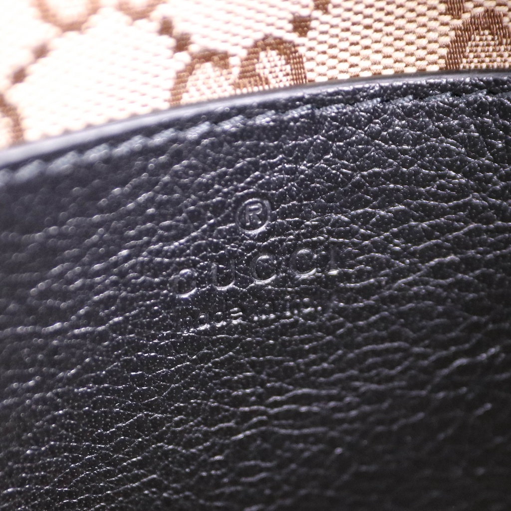 Gucci Double G Leather Messenger Bag Black 725696