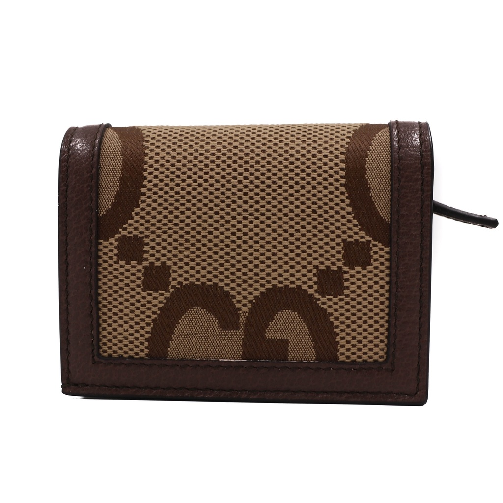 Gucci Diana Jumbo GG Bamboo Wallet Beige Brown Compact Bifold Canvas Box 658244