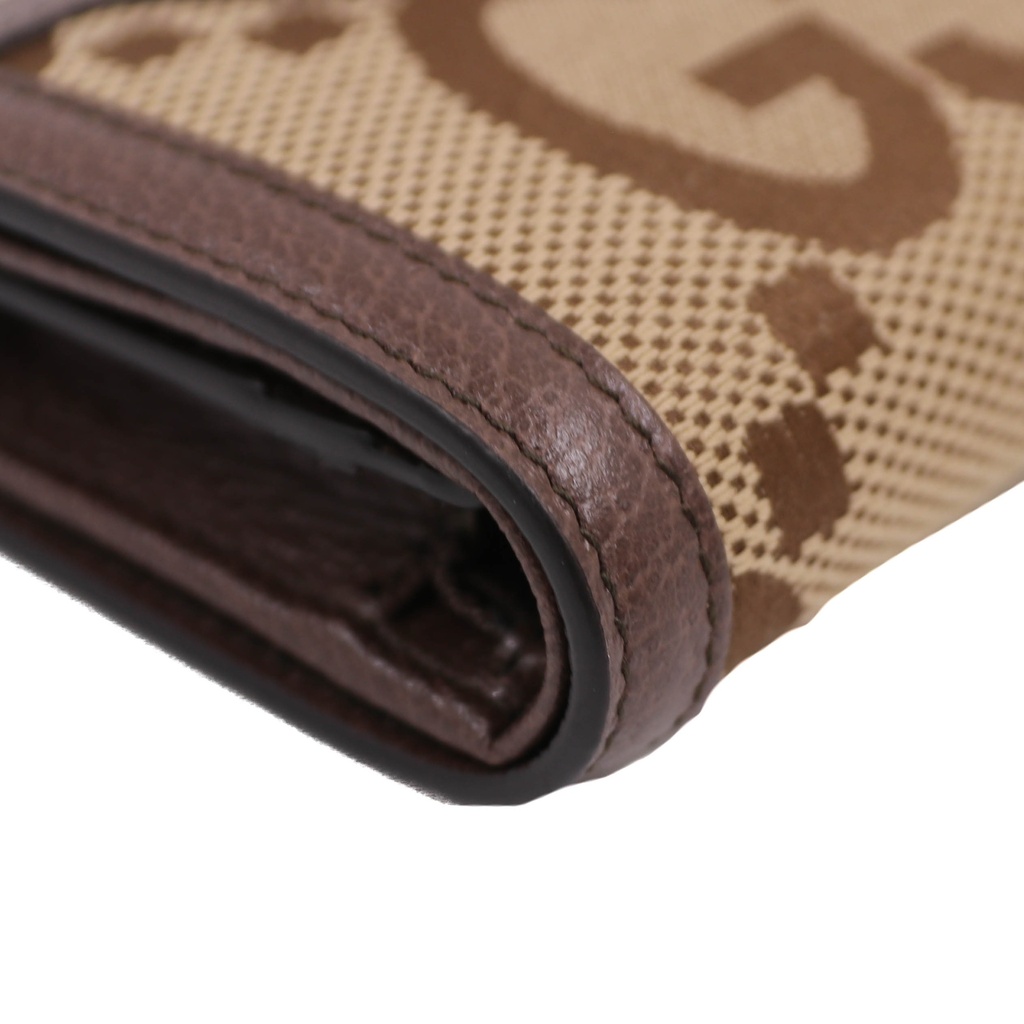 Gucci Diana Jumbo GG Bamboo Wallet Beige Brown Compact Bifold Canvas Box 658244