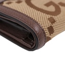 Gucci Diana Jumbo GG Bamboo Wallet Beige Brown Compact Bifold Canvas Box 658244