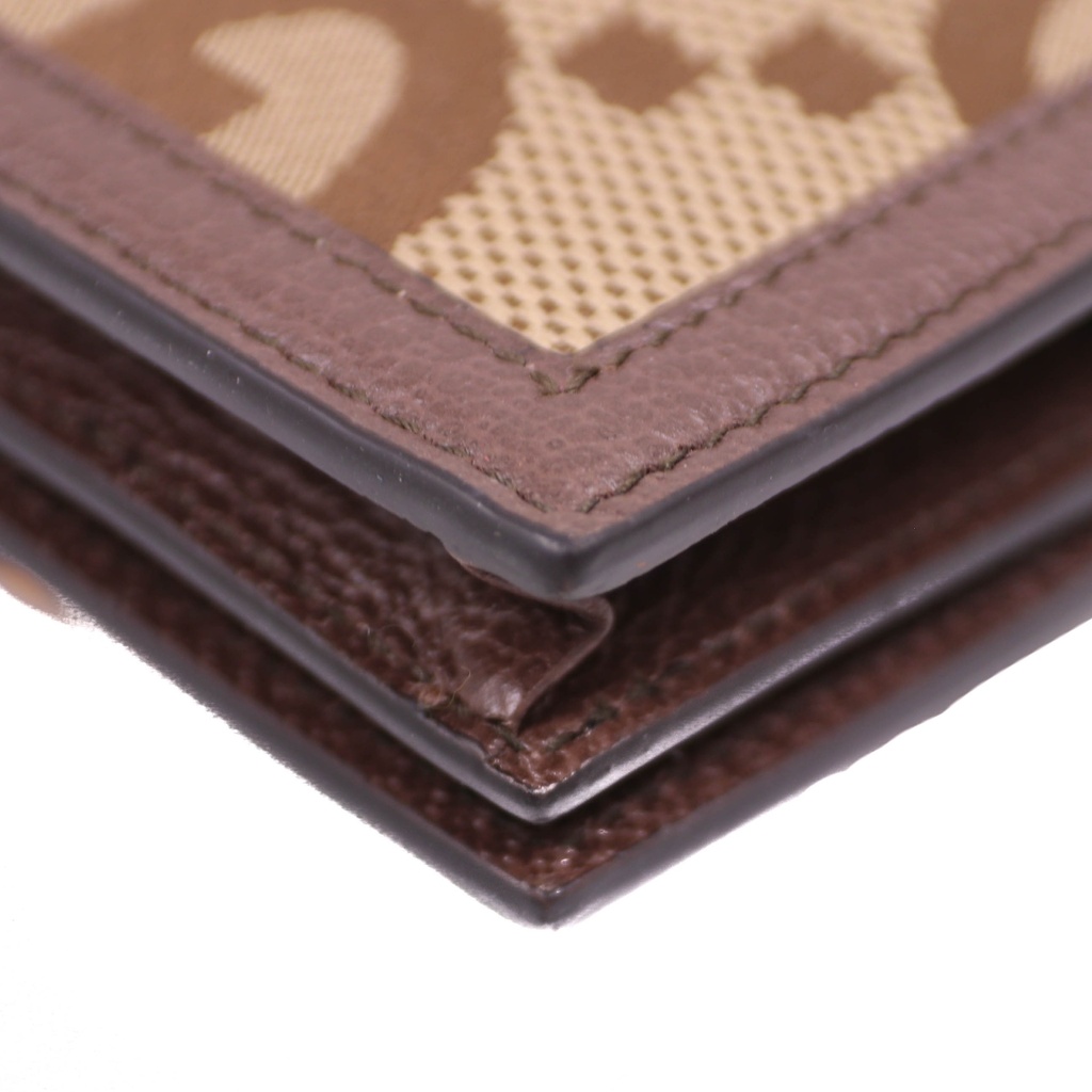 Gucci Diana Jumbo GG Bamboo Wallet Beige Brown Compact Bifold Canvas Box 658244