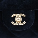 Chanel Velvet Quilted Mini Top Handle in Black