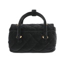 Chanel Velvet Quilted Mini Top Handle in Black