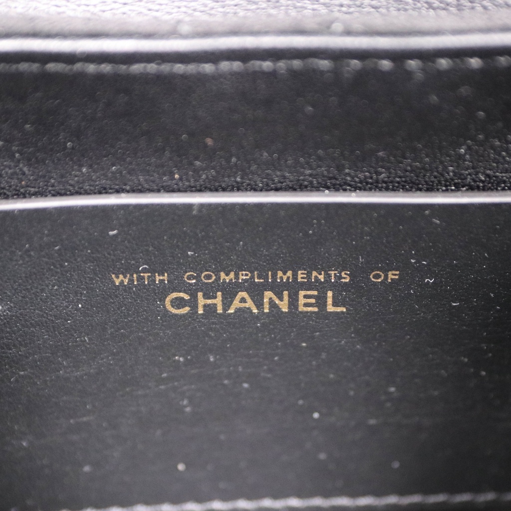 Chanel Velvet Quilted Mini Top Handle in Black