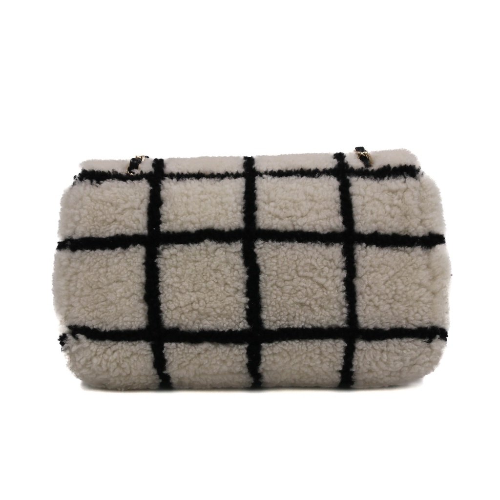 Chanel Classic Flap Shearling in Black&White