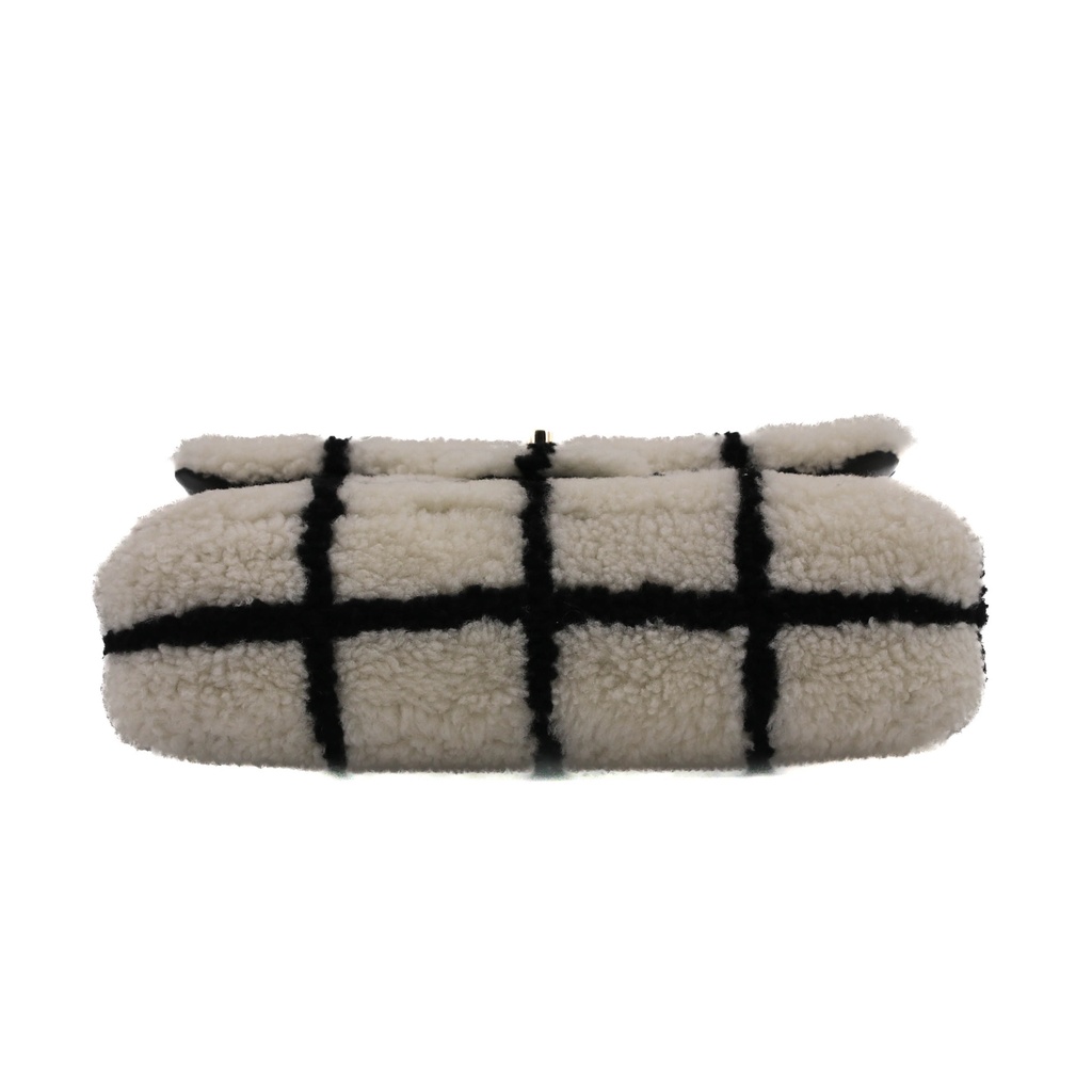 Chanel Classic Flap Shearling in Black&White