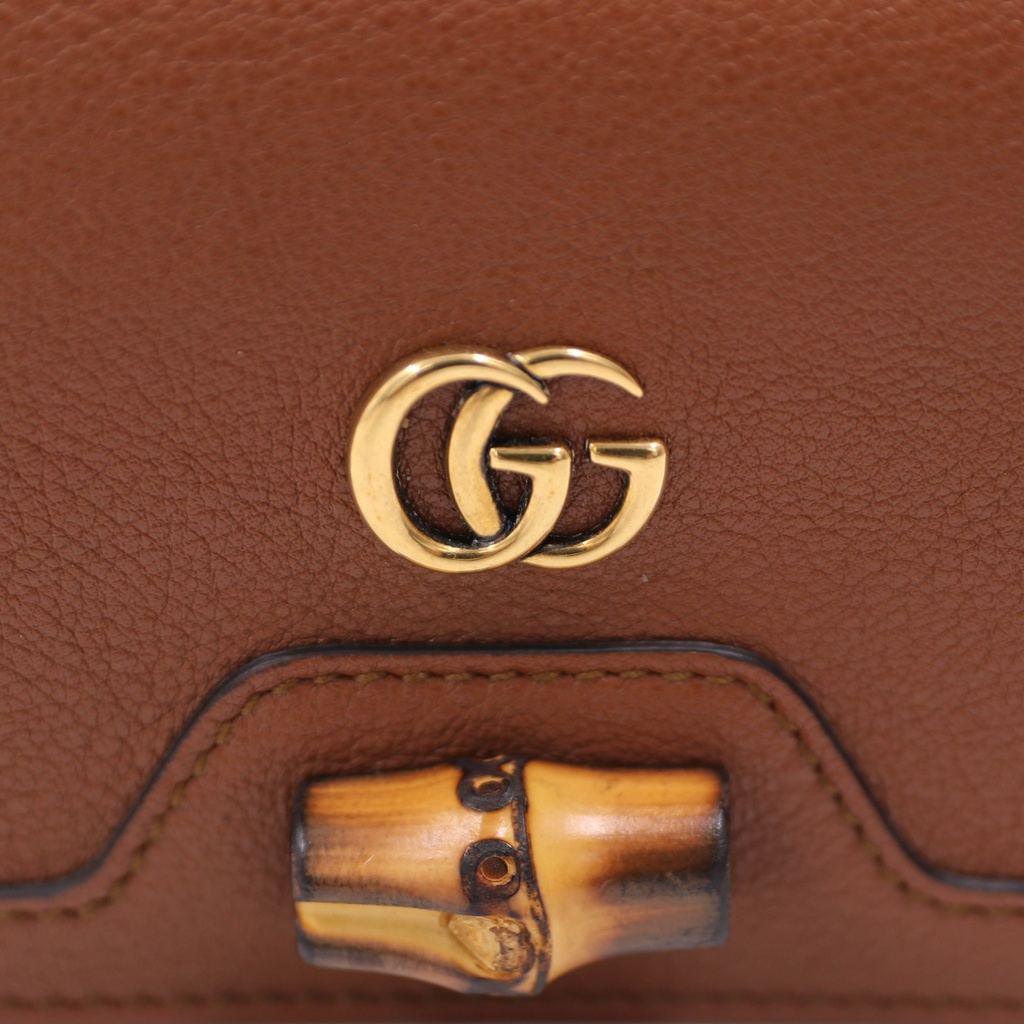 Gucci Diana Bamboo Card Case Wallet in Brown 658244