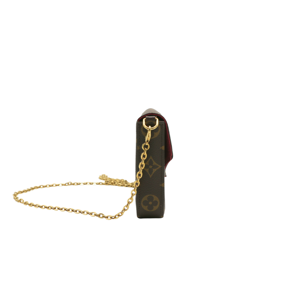 Louis Vuitton Monogram Pochette Felicie Chain Wallet Fuchsia