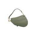Christian Dior Grained Calfskin Saddle Bag Green