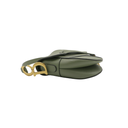 Christian Dior Grained Calfskin Saddle Bag Green