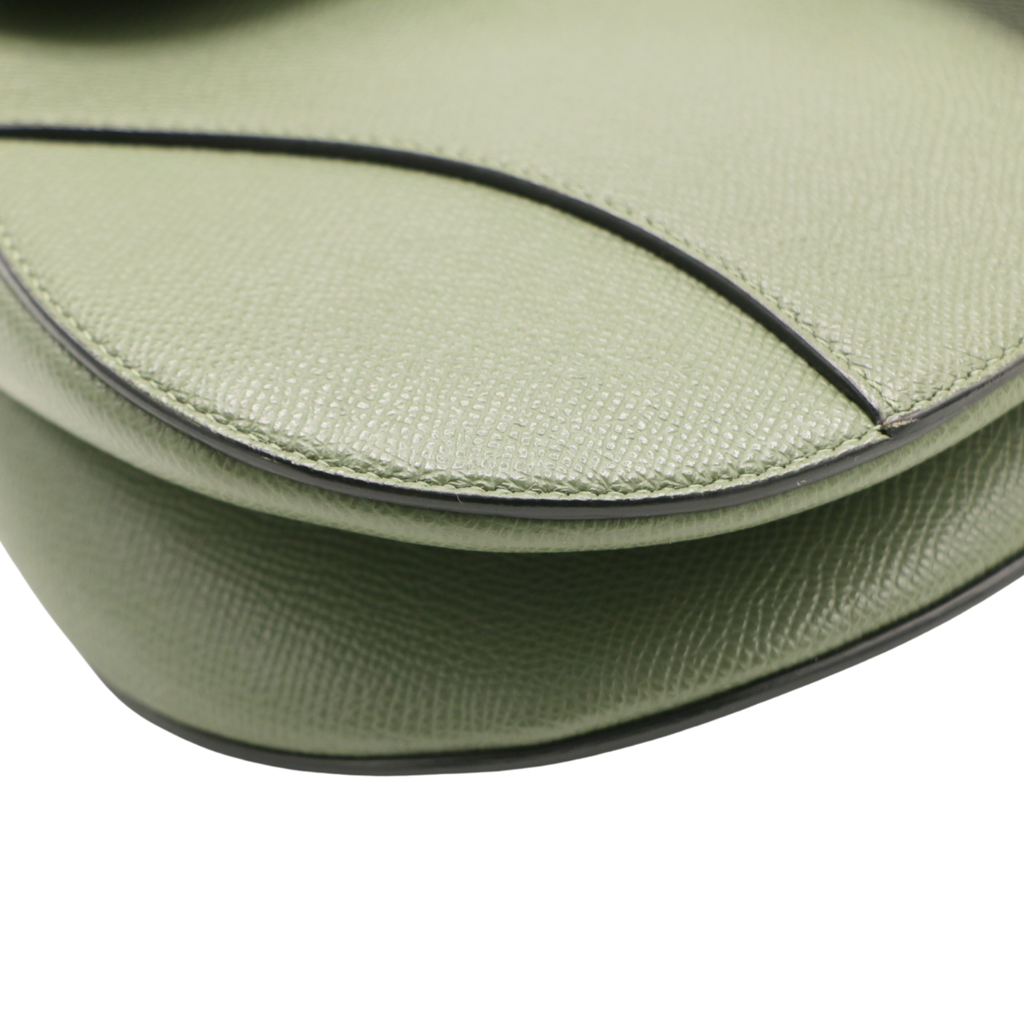 Christian Dior Grained Calfskin Saddle Bag Green