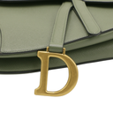 Christian Dior Grained Calfskin Saddle Bag Green