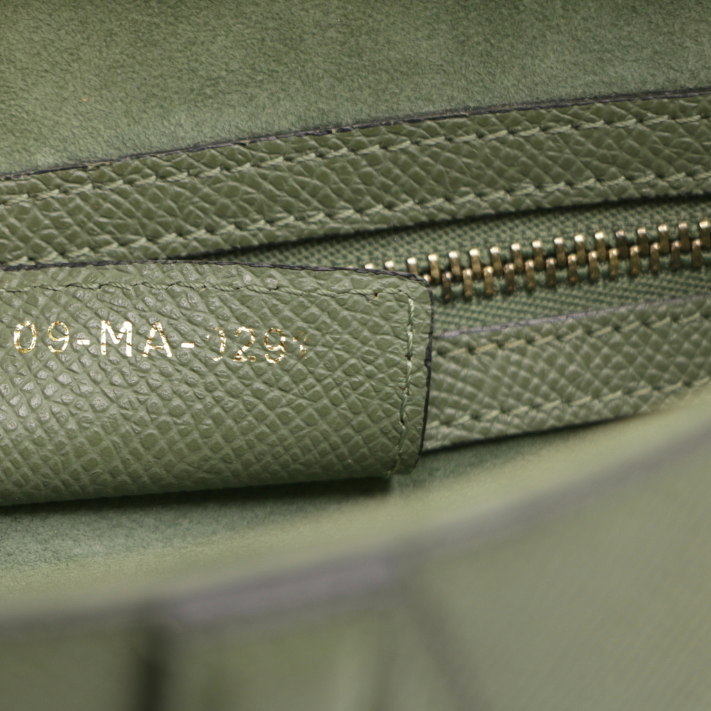 Christian Dior Grained Calfskin Saddle Bag Green